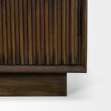 Cinder Distressed Dark Brown Wood Reeded 2-Door Closed Tall Cabinet by Mercana at Eve Furniture