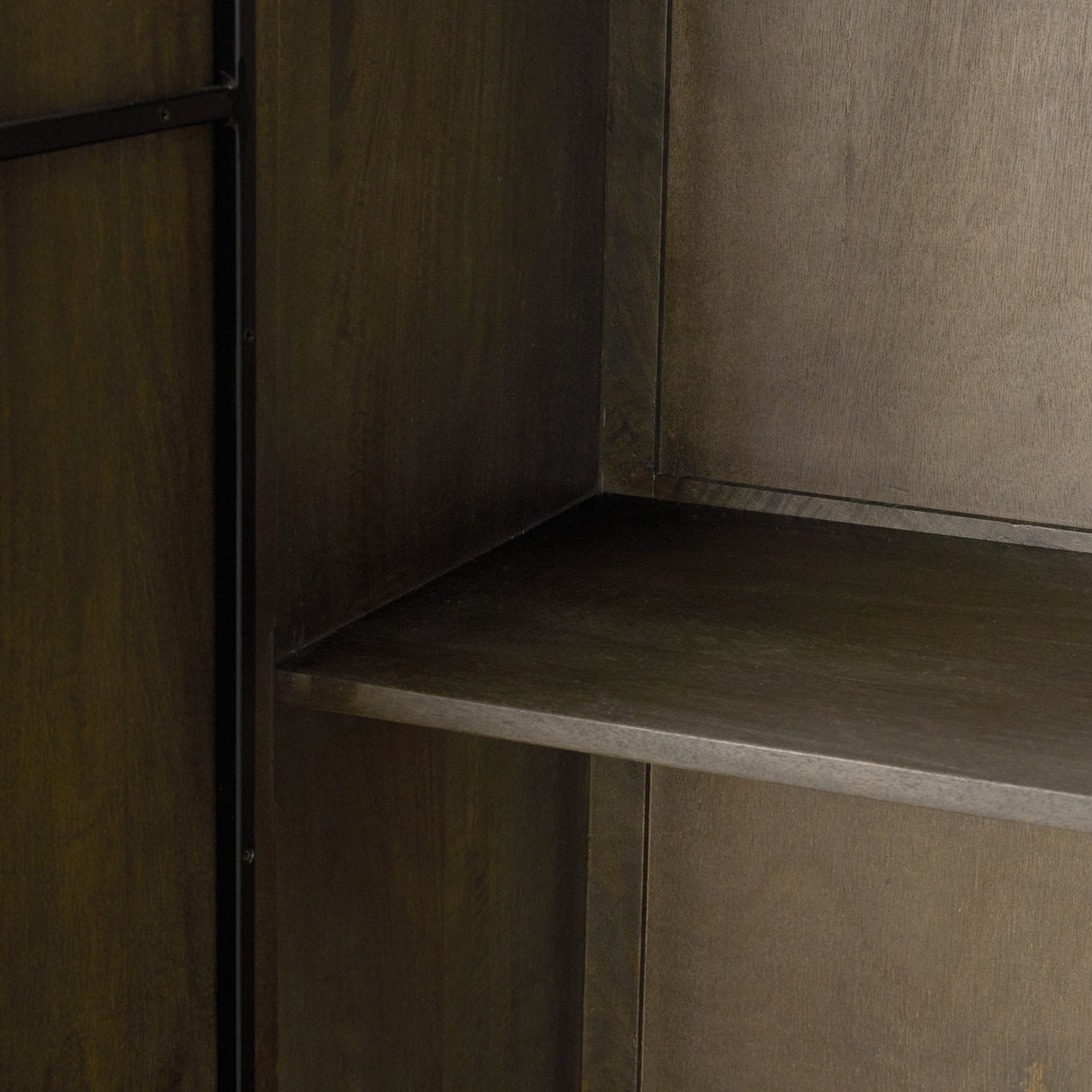 Cinder Distressed Dark Brown Wood Reeded 2-Door Closed Tall Cabinet by Mercana at Eve Furniture
