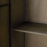 Cinder Distressed Dark Brown Wood Reeded 2-Door Closed Tall Cabinet by Mercana at Eve Furniture