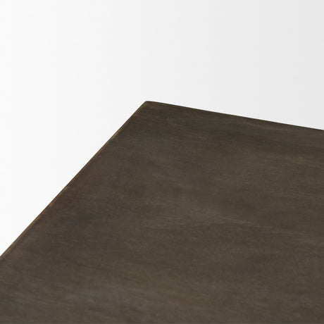 Cinder Distressed Dark Brown Wood Reeded 4-Door Closed Sideboard by Mercana at Eve Furniture