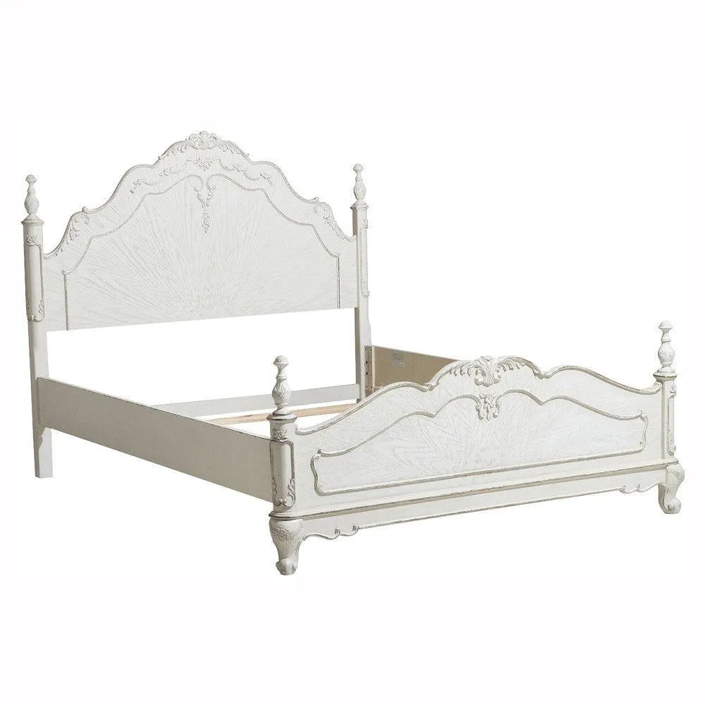 Cinderella Antique White Full Poster Bed by Homelegance at Eve Furniture