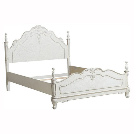 Cinderella Antique White Full Poster Bed by Homelegance at Eve Furniture