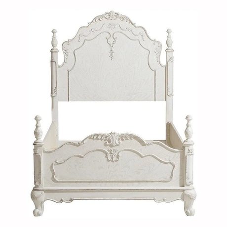 Cinderella Antique White Twin Poster Bed by Homelegance at Eve Furniture