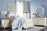 Cinderella Antique White Twin Poster Bed by Homelegance at Eve Furniture