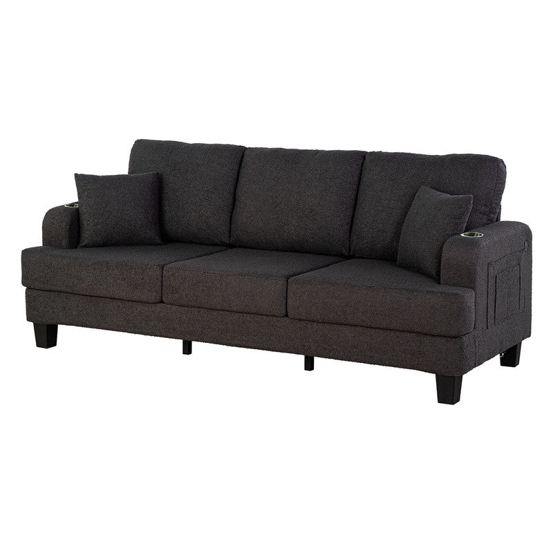 Cinderford Dark Gray Sofa & Loveseat by Furniture of America at Eve Furniture