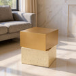 Cinza Side Table Gold & Beige by Zuomod at Eve Furniture