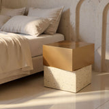 Cinza Side Table Gold & Beige by Zuomod at Eve Furniture