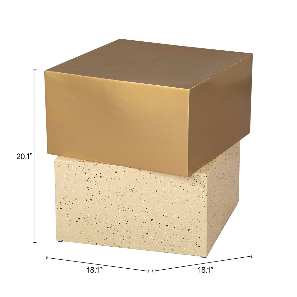 Cinza Side Table Gold & Beige by Zuomod at Eve Furniture