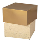 Cinza Side Table Gold & Beige by Zuomod at Eve Furniture