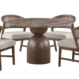 Cirava Dark Brown Round Dining Table by Furniture of America at Eve Furniture