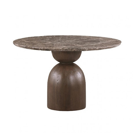 Cirava Dark Brown Round Dining Table by Furniture of America at Eve Furniture