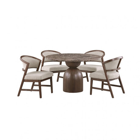 Cirava Dark Brown/White 5-Piece Dining Room Set by Furniture of America at Eve Furniture