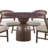 Cirava Red Round Dining Table by Furniture of America at Eve Furniture