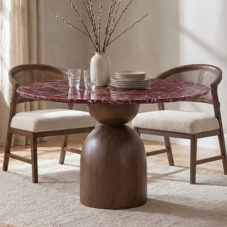 Cirava Red Round Dining Table by Furniture of America at Eve Furniture