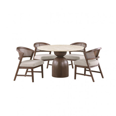 Cirava Travertine 5-Piece Dining Room Set by Furniture of America at Eve Furniture