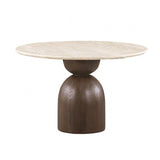 Cirava Travertine Round Dining Table by Furniture of America at Eve Furniture