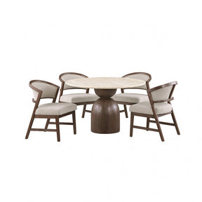 Cirava Travertine/White 5-Piece Dining Room Set by Furniture of America at Eve Furniture