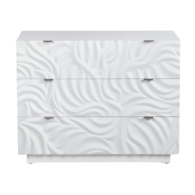 Cirrus White Three-Drawer Chest by Crestview at Eve Furniture