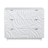 Cirrus White Three-Drawer Chest by Crestview at Eve Furniture