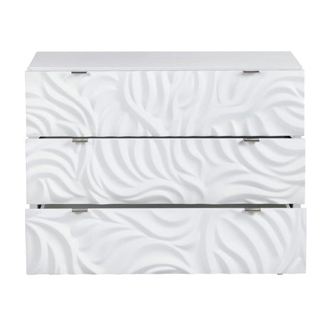 Cirrus White Three-Drawer Chest by Crestview at Eve Furniture