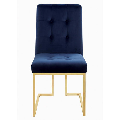 Cisco Ink Blue Tufted Back Side Chairs, Set of 2 by Coaster at Eve Furniture