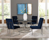 Cisco Ink Blue/Chrome Upholstered Dining Chairs, Set of 2 by Coaster at Eve Furniture