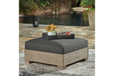 Citrine Park Brown/Charcoal Outdoor Ottoman by Ashley at Eve Furniture
