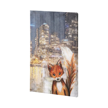 City Fox by Mercana Studio a Hand Embellished Textured Canvas by Mercana at Eve Furniture