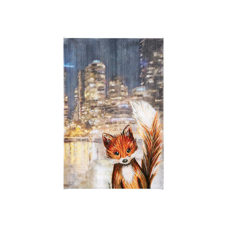 City Fox by Mercana Studio a Hand Embellished Textured Canvas by Mercana at Eve Furniture