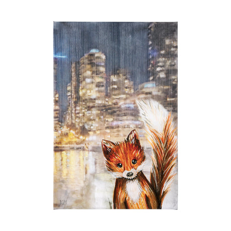 City Fox by Mercana Studio a Hand Embellished Textured Canvas by Mercana at Eve Furniture