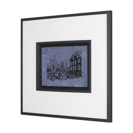 City of Canals I by Mercana Studio Hand Embelished Textured Framed Artwork Matted under Glass by Mercana at Eve Furniture