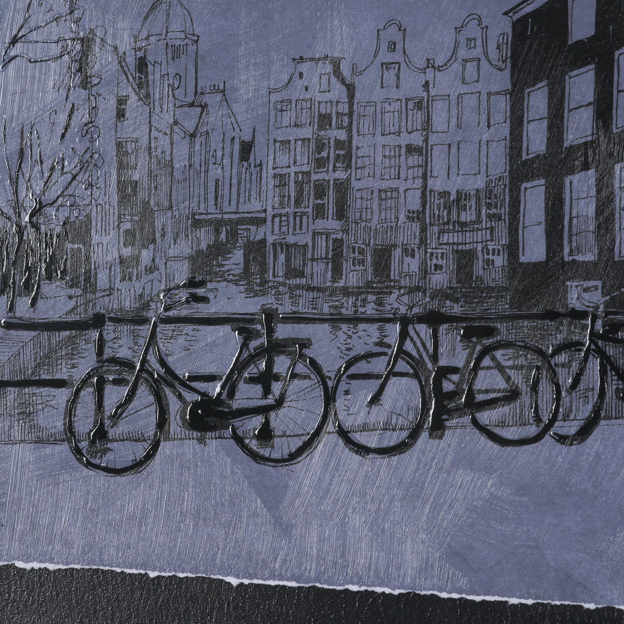 City of Canals I by Mercana Studio Hand Embelished Textured Framed Artwork Matted under Glass by Mercana at Eve Furniture