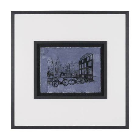 City of Canals I by Mercana Studio Hand Embelished Textured Framed Artwork Matted under Glass by Mercana at Eve Furniture