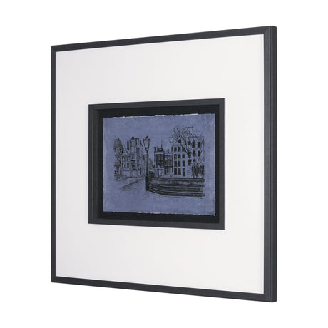City of Canals II by Mercana Studio Hand Embelished Textured Framed Artwork Matted under Glass by Mercana at Eve Furniture
