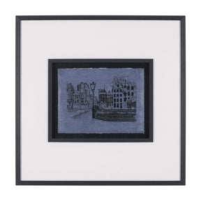 City of Canals II by Mercana Studio Hand Embelished Textured Framed Artwork Matted under Glass by Mercana at Eve Furniture
