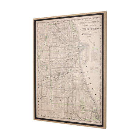 City of Chicago by Mercana Studio a Hand Embellished Textured Framed Art Print by Mercana at Eve Furniture