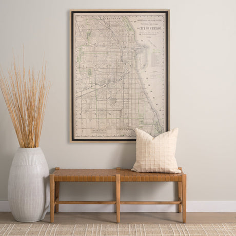 City of Chicago by Mercana Studio a Hand Embellished Textured Framed Art Print by Mercana at Eve Furniture