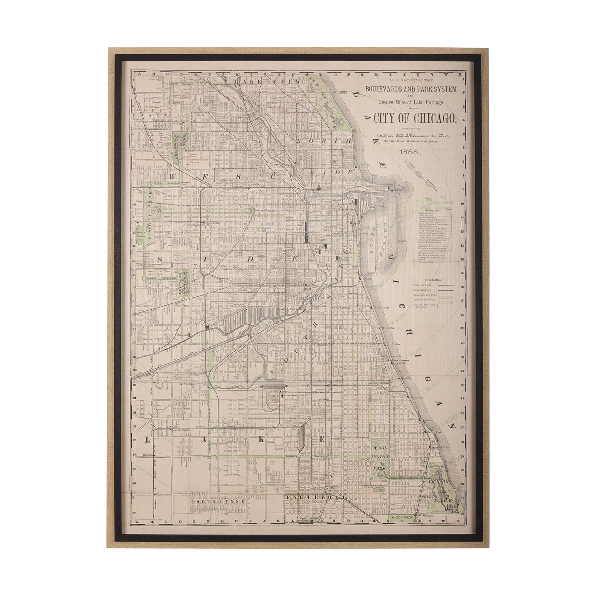 City of Chicago by Mercana Studio a Hand Embellished Textured Framed Art Print by Mercana at Eve Furniture