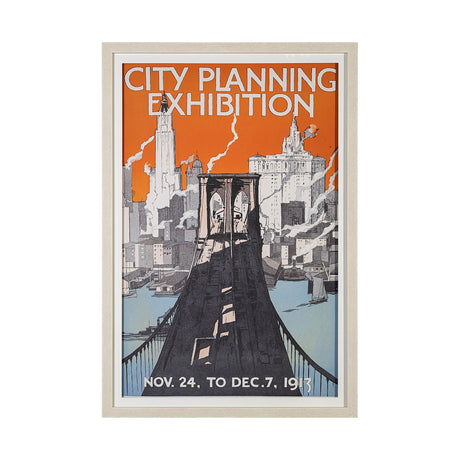 City Planning Exhibition by The Vintage Collection a Framed Art Print Matted under Glass by Mercana at Eve Furniture
