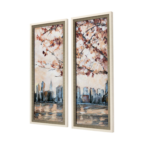 City Sunset by Mercana Studio a Hand Embellished Textured Framed Art Print Matted under Glass by Mercana at Eve Furniture