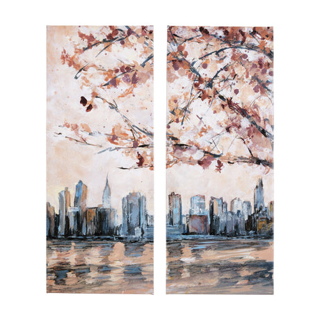 City sunset(L) by Mercana Studio a Hand Embellished Textured Canvas by Mercana at Eve Furniture