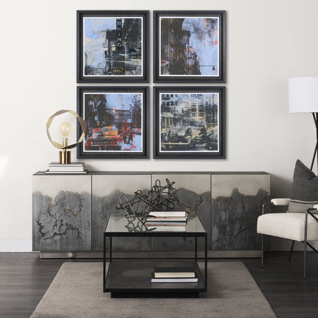 City Vibe II by Mercana Studio a Hand Embellished Textured Framed Art Print Matted under Glass by Mercana at Eve Furniture