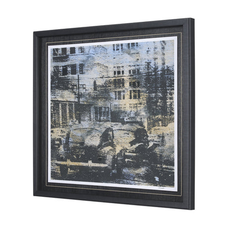City Vibe III by Mercana Studio a Hand Embellished Textured Framed Art Print Matted under Glass by Mercana at Eve Furniture