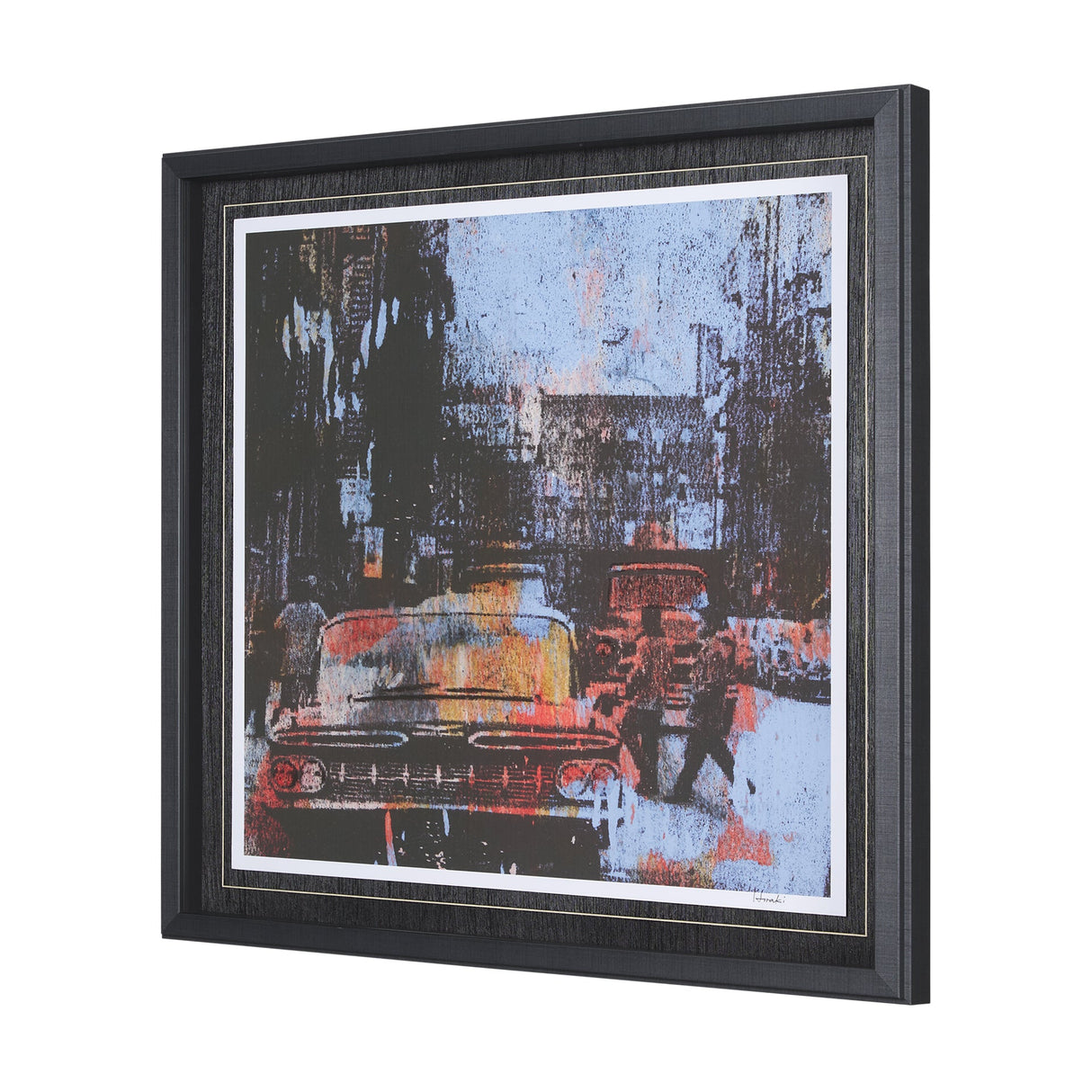 City Vibe IV by Mercana Studio a Hand Embellished Textured Framed Art Print Matted under Glass by Mercana at Eve Furniture