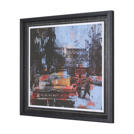 City Vibe IV by Mercana Studio a Hand Embellished Textured Framed Art Print Matted under Glass by Mercana at Eve Furniture