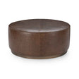 Clair Cocoa Brown 40x40 Round Ottoman by Classic Home at Eve Furniture
