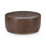 Clair Cocoa Brown 40x40 Round Ottoman by Classic Home at Eve Furniture