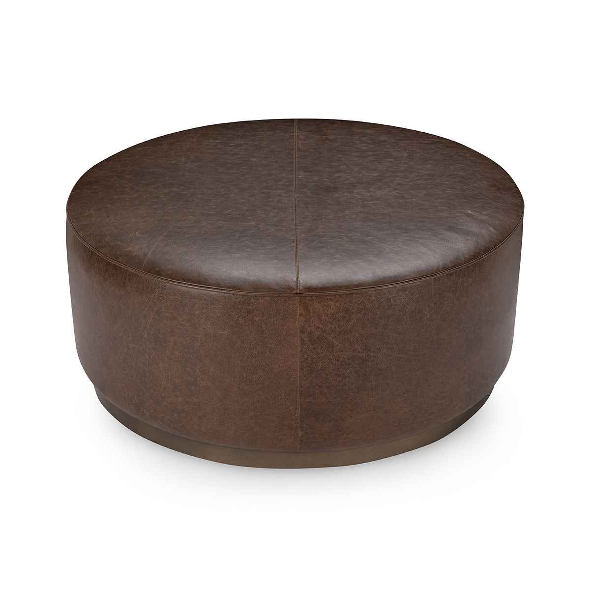 Clair Cocoa Brown 40x40 Round Ottoman by Classic Home at Eve Furniture