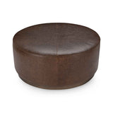 Clair Cocoa Brown 40x40 Round Ottoman by Classic Home at Eve Furniture