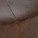 Clair Cocoa Brown 40x40 Round Ottoman by Classic Home at Eve Furniture
